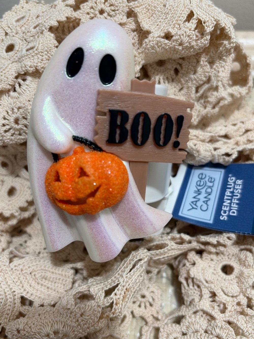 🎃 NWT Yankee Candle Ghost ScentPlug Diffuser Night Light Halloween BOO